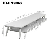 Rodin Dual Monitor Stand A212 - 42.5" White