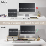 Bastion Dual Monitor Stand D108 - 30.8"-44.5" Oak